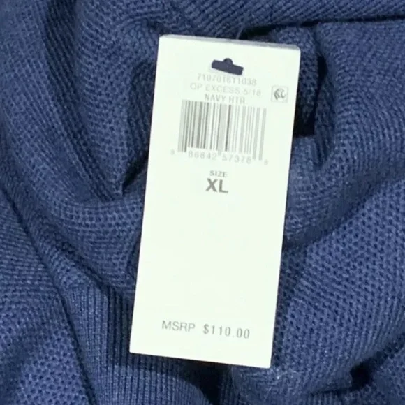 Polo Ralph Lauren Textured Pullover Turtleneck Pima Cotton Navy Heather Sweater